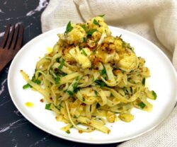 Roasted Cauliflower Pasta with Caper Lemon and Parsley