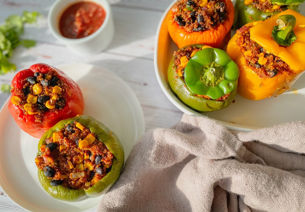 Mexican Stuffed Bell Peppers Is A Quick Healthy Vegetarian Friendly Meal