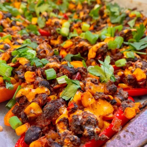 Loaded Baby Bell Pepper Nachos- Jess Delicious Living