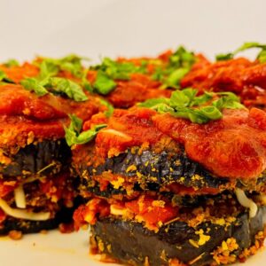 Baked Eggplant Parmesan Stacks