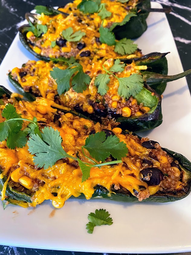 Southwestern Stuffed Poblano Peppers - Jess Delicious Living