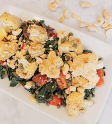 Breaded Cauliflower Kale Salad